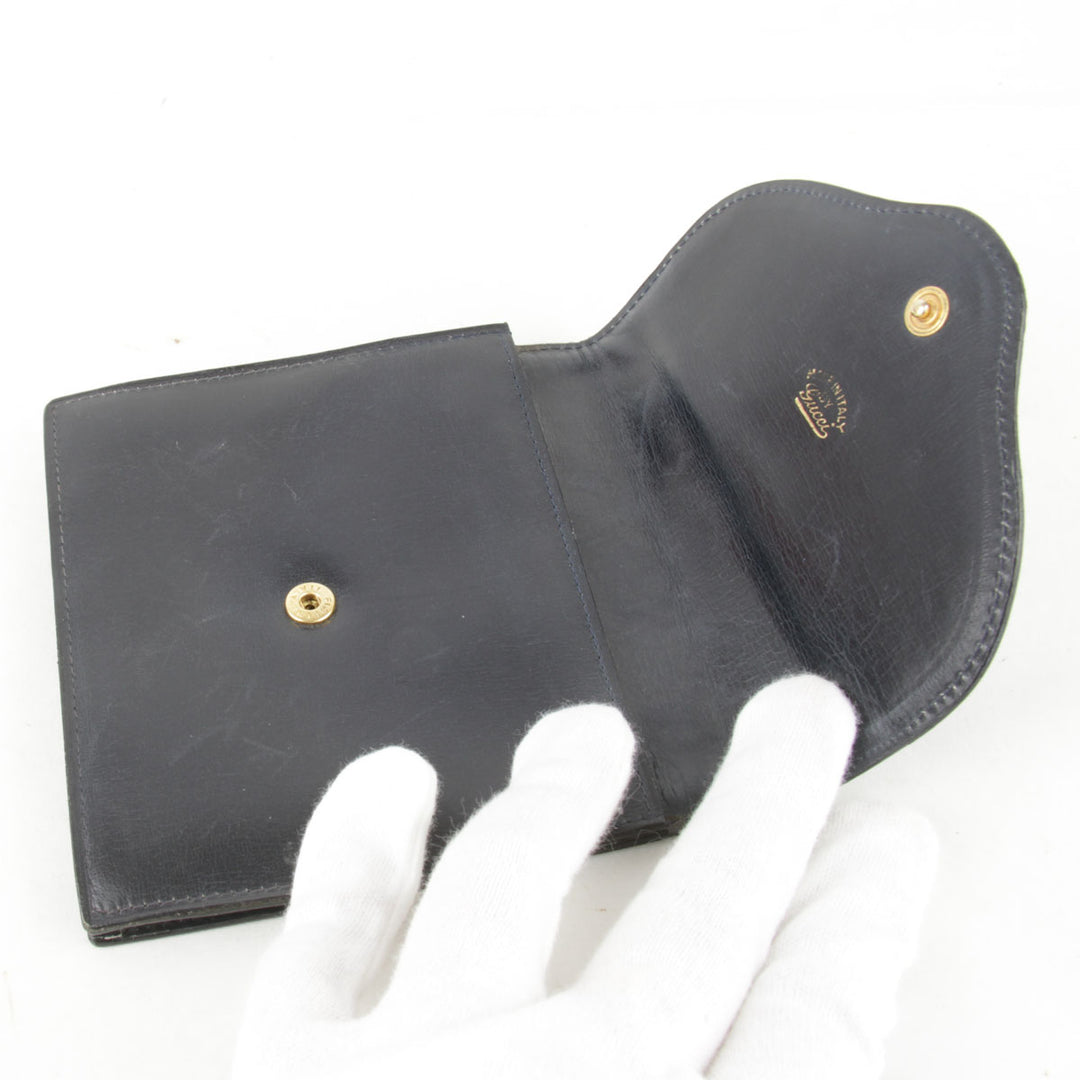 『USED』 
GUCCI グッチ 
 二つ折り財布 
キャンバス/レザー  ブラック×ネイビー