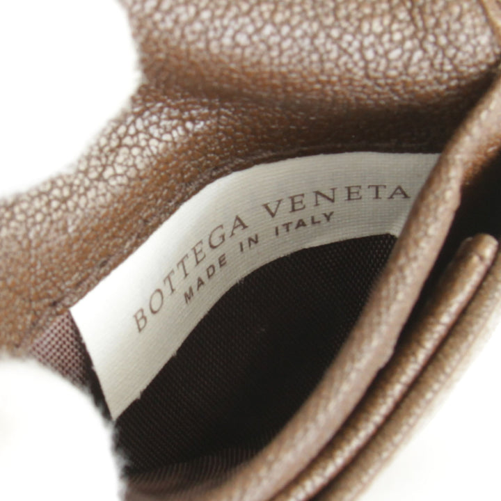 良品『USED』 
BOTTEGAVENETA ボッテガヴェネタ 
 イントレチャート 二つ折り財布 
レザー ブラウン/レッド/ベージュ
