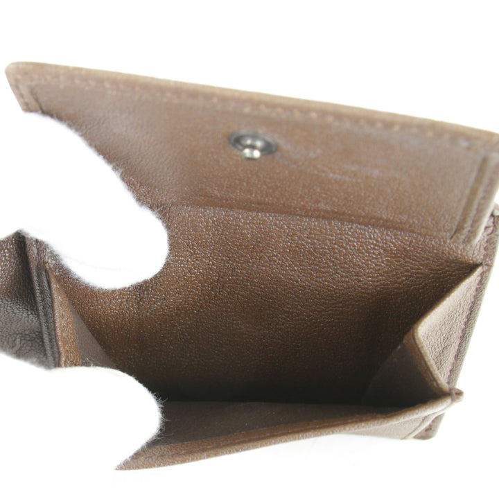 良品『USED』 
BOTTEGAVENETA ボッテガヴェネタ 
 イントレチャート 二つ折り財布 
レザー ブラウン/レッド/ベージュ