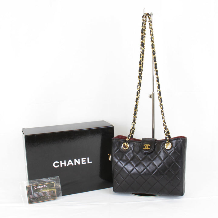 『USED』 
CHANEL シャネル 
 ショルダーバッグ 
ラムスキン ブラック
