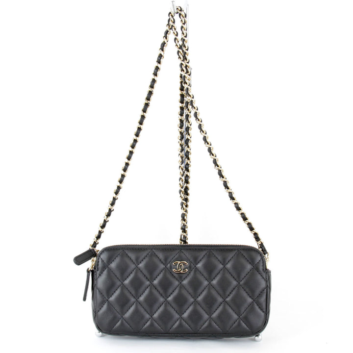 美品『USED』 
CHANEL シャネル 
 マトラッセ チェーンショルダー ショルダーバッグ 
ラムスキン ブラック