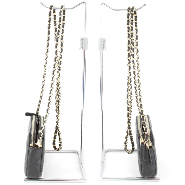 美品『USED』 
CHANEL シャネル 
 マトラッセ チェーンショルダー ショルダーバッグ 
ラムスキン ブラック