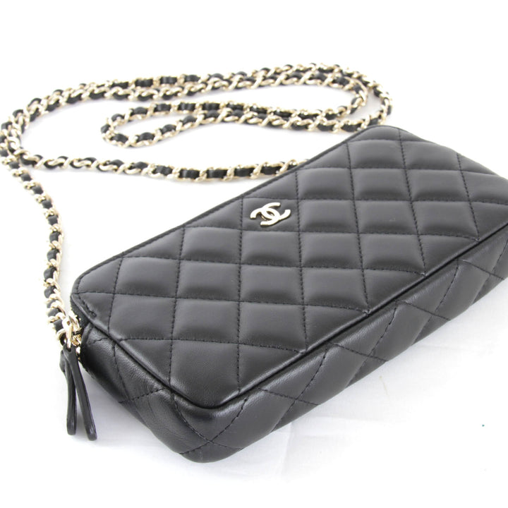 美品『USED』 
CHANEL シャネル 
 マトラッセ チェーンショルダー ショルダーバッグ 
ラムスキン ブラック