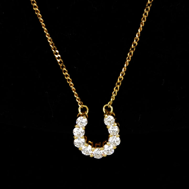 美品『USED』 K18/ダイヤモンド  
 ホースシュー ネックレス
 ダイヤモンド 0.30 2.5g