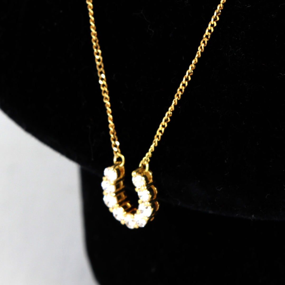 美品『USED』 K18/ダイヤモンド  
 ホースシュー ネックレス
 ダイヤモンド 0.30 2.5g
