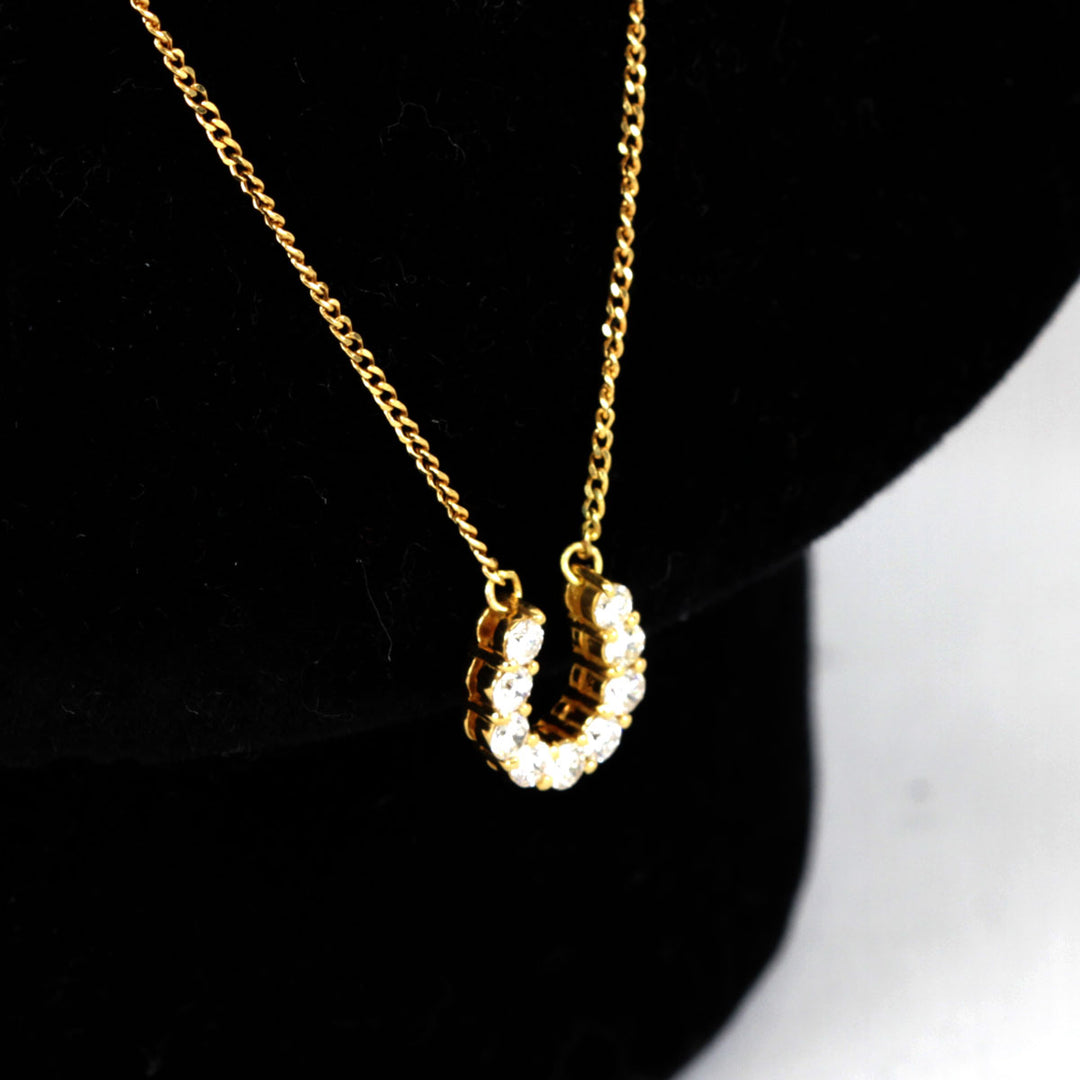美品『USED』 K18/ダイヤモンド  
 ホースシュー ネックレス
 ダイヤモンド 0.30 2.5g