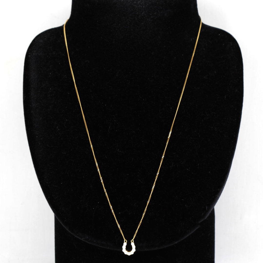 美品『USED』 K18/ダイヤモンド  
 ホースシュー ネックレス
 ダイヤモンド 0.30 2.5g