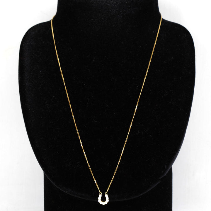 美品『USED』 K18/ダイヤモンド  
 ホースシュー ネックレス
 ダイヤモンド 0.30 2.5g