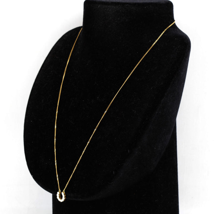 美品『USED』 K18/ダイヤモンド  
 ホースシュー ネックレス
 ダイヤモンド 0.30 2.5g