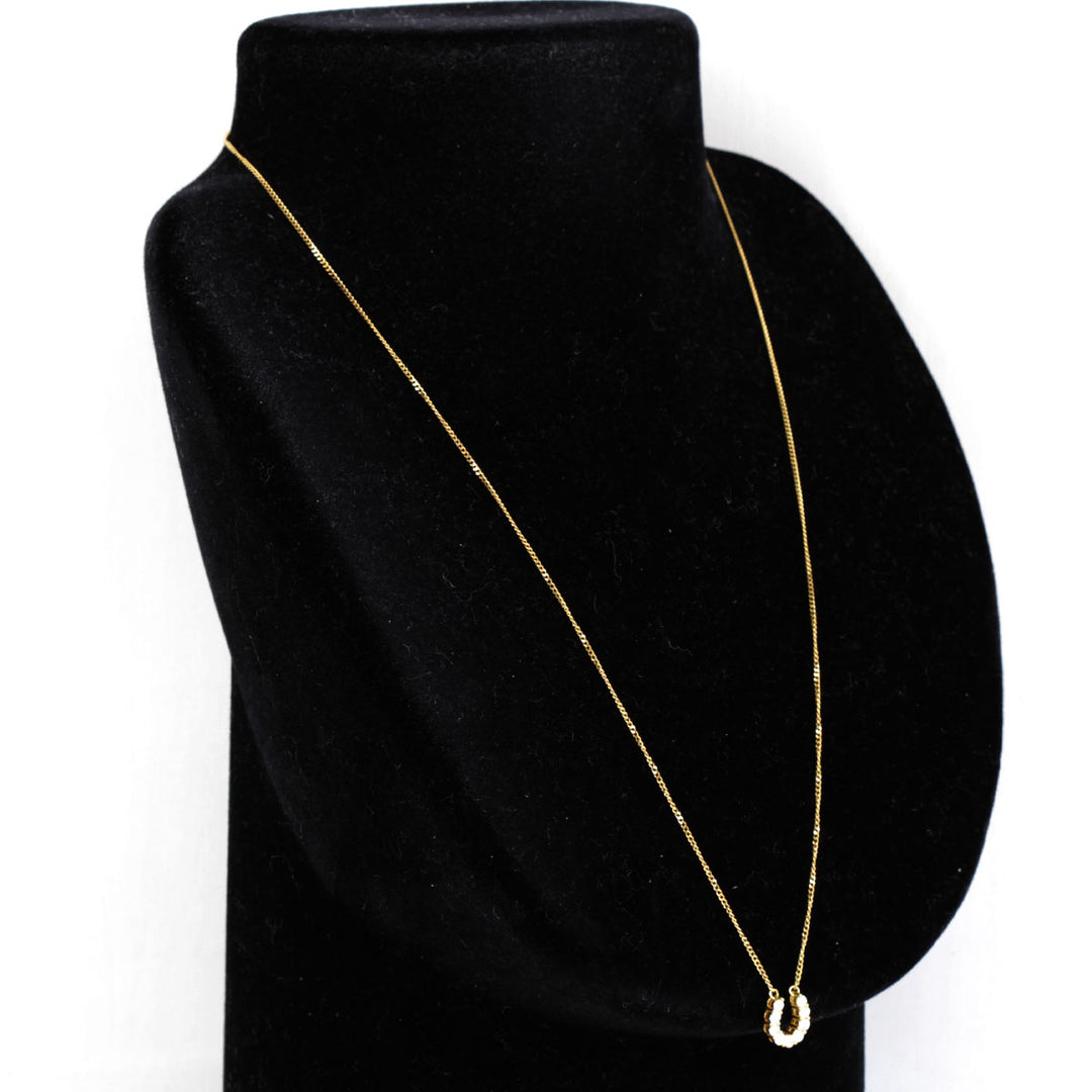 美品『USED』 K18/ダイヤモンド  
 ホースシュー ネックレス
 ダイヤモンド 0.30 2.5g