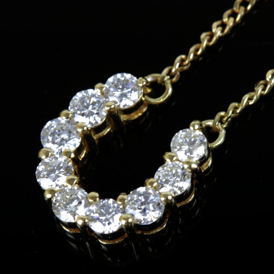 美品『USED』 K18/ダイヤモンド  
 ホースシュー ネックレス
 ダイヤモンド 0.30 2.5g