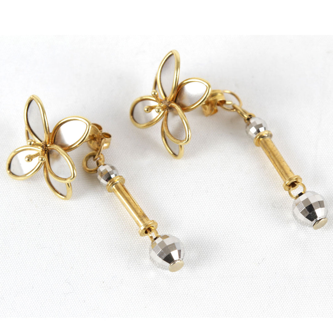 良品『USED』 K18 
 フラワー ピアス
 4.7g