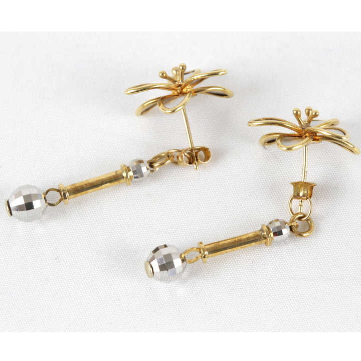 良品『USED』 K18 
 フラワー ピアス
 4.7g