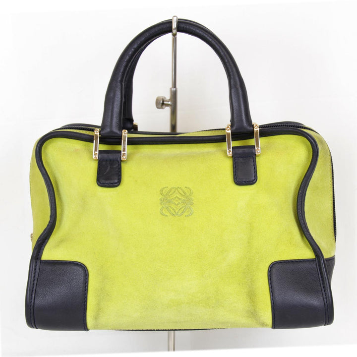 『USED』 
LOEWE ロエベ 
 ハンドバッグ 
ベロア イエロー