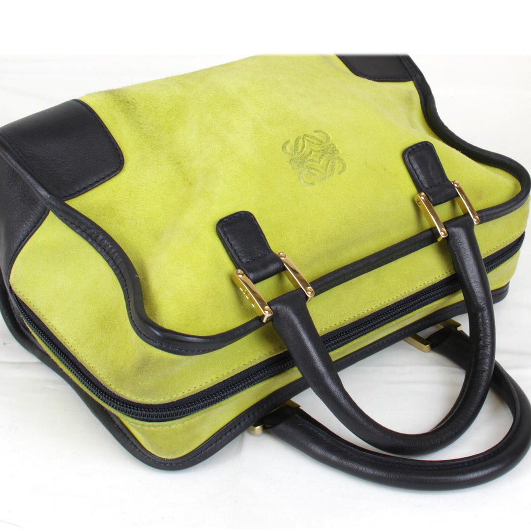 『USED』 
LOEWE ロエベ 
 ハンドバッグ 
ベロア イエロー