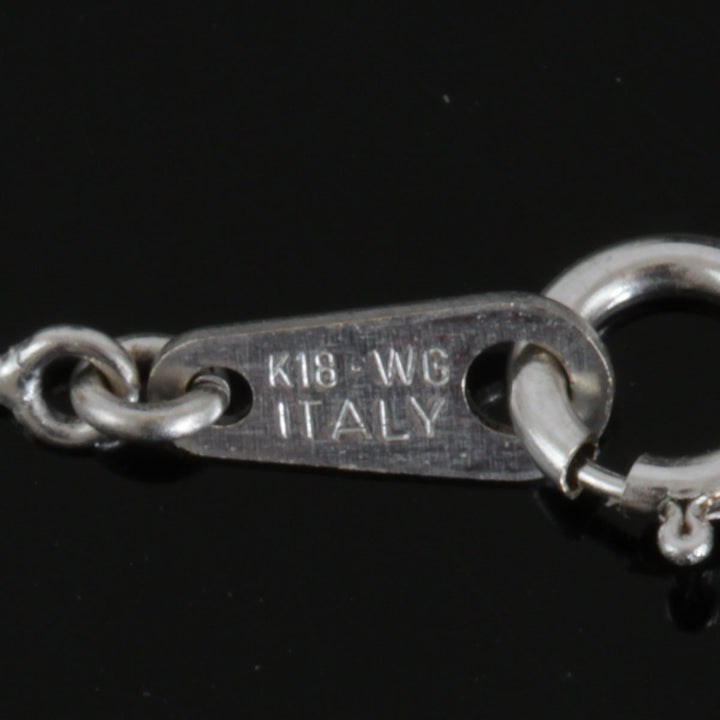 美品『USED』 K18WG 
 デザイン ネックレス
 ダイヤモンド 0.14 3.5g