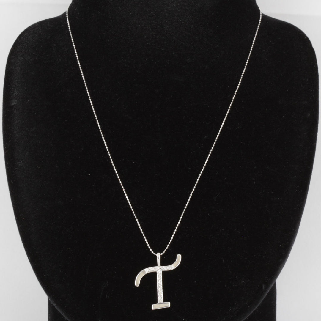 美品『USED』 K18WG 
 デザイン ネックレス
 ダイヤモンド 0.14 3.5g