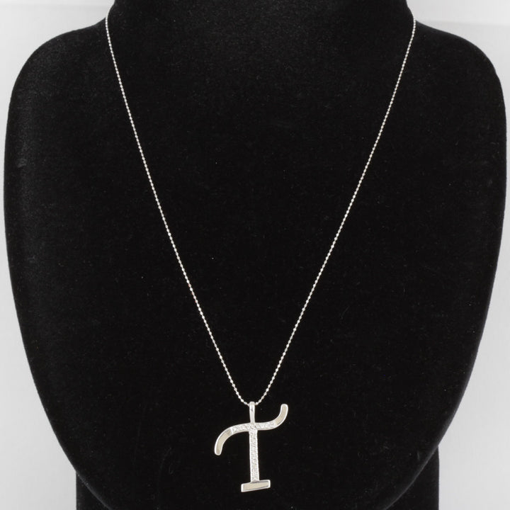 美品『USED』 K18WG 
 デザイン ネックレス
 ダイヤモンド 0.14 3.5g