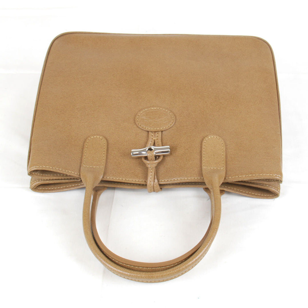『USED』 
Longchamp ロンシャン 
 ロゾ ハンドバッグ 
レザー キャメル