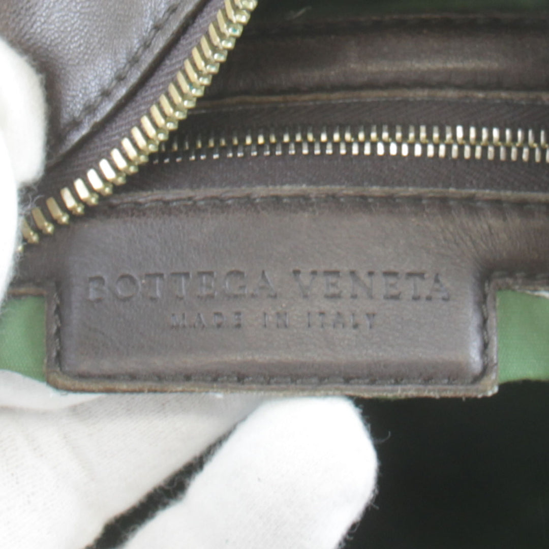『USED』 
BOTTEGAVENETA ボッテガヴェネタ 
 イントレチャート ショルダーバッグ 
レザー ダークブラウン