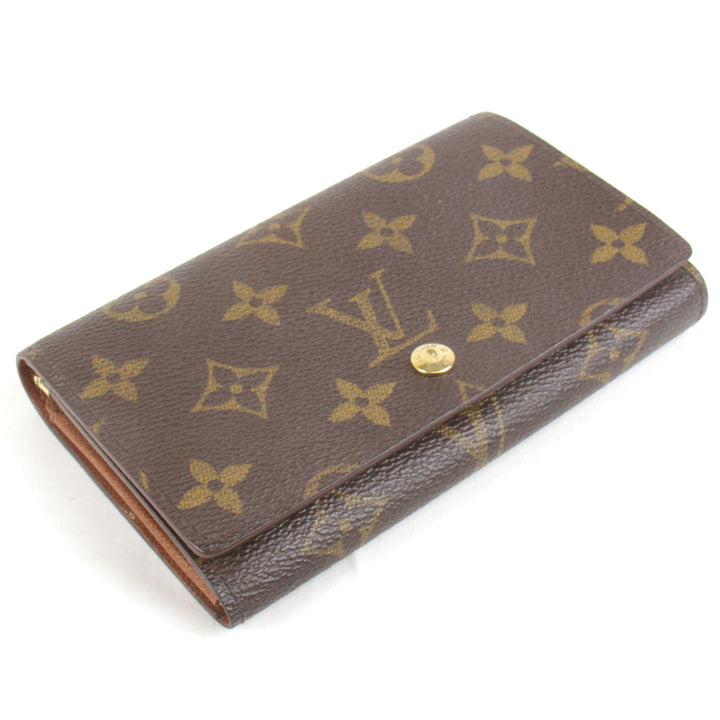 『USED』 
LOUIS VUITTON ルイ・ヴィトン 
 ポルトモネピエトレゾール M61730 二つ折り財布 
モノグラムキャンバス モノグラム