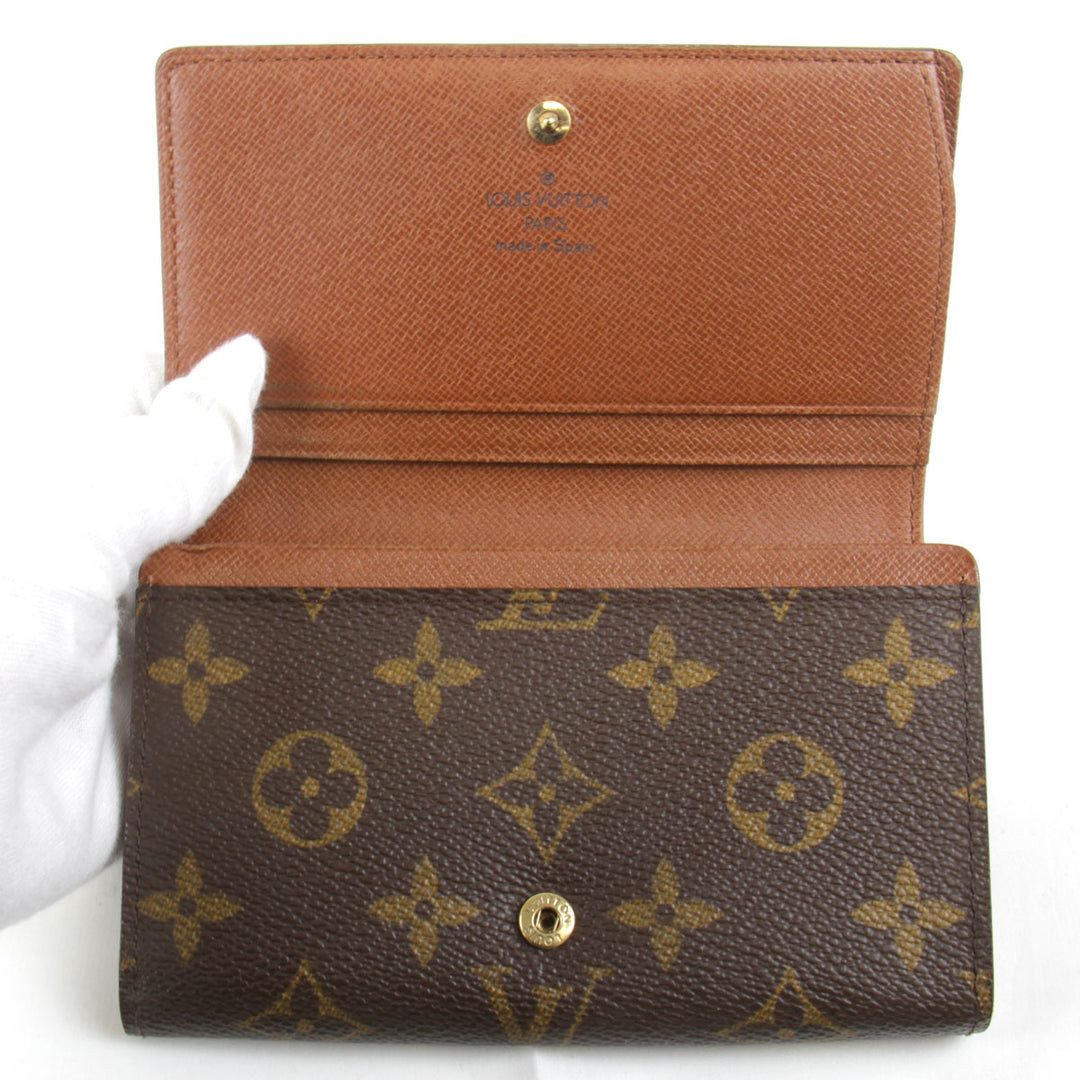 『USED』 
LOUIS VUITTON ルイ・ヴィトン 
 ポルトモネピエトレゾール M61730 二つ折り財布 
モノグラムキャンバス モノグラム