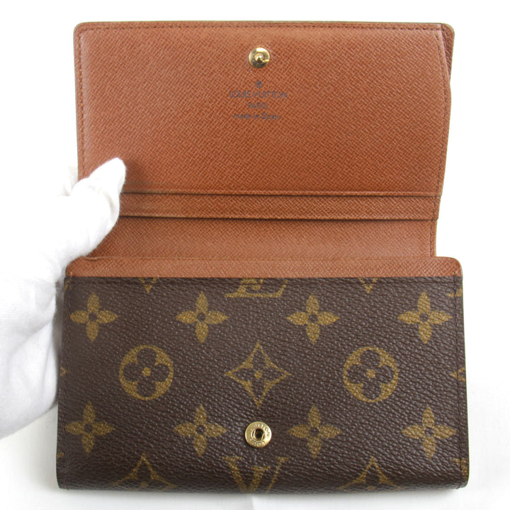 『USED』 
LOUIS VUITTON ルイ・ヴィトン 
 ポルトモネピエトレゾール M61730 二つ折り財布 
モノグラムキャンバス モノグラム