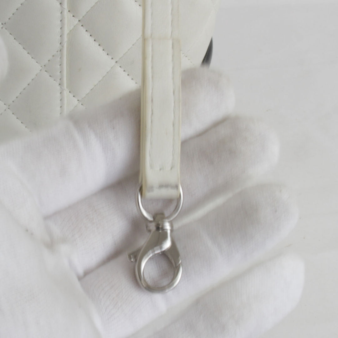 『USED』 
CHANEL シャネル 
 カンボンライン トートバッグ 
レザー ホワイト