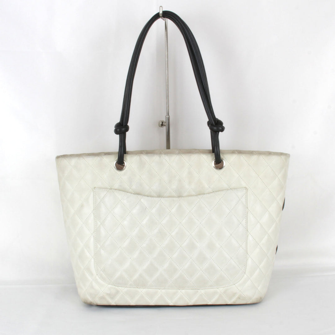 『USED』 
CHANEL シャネル 
 カンボンライン トートバッグ 
レザー ホワイト
