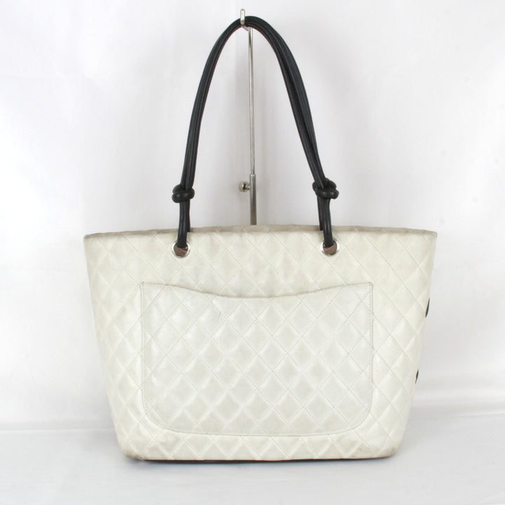 『USED』 
CHANEL シャネル 
 カンボンライン トートバッグ 
レザー ホワイト