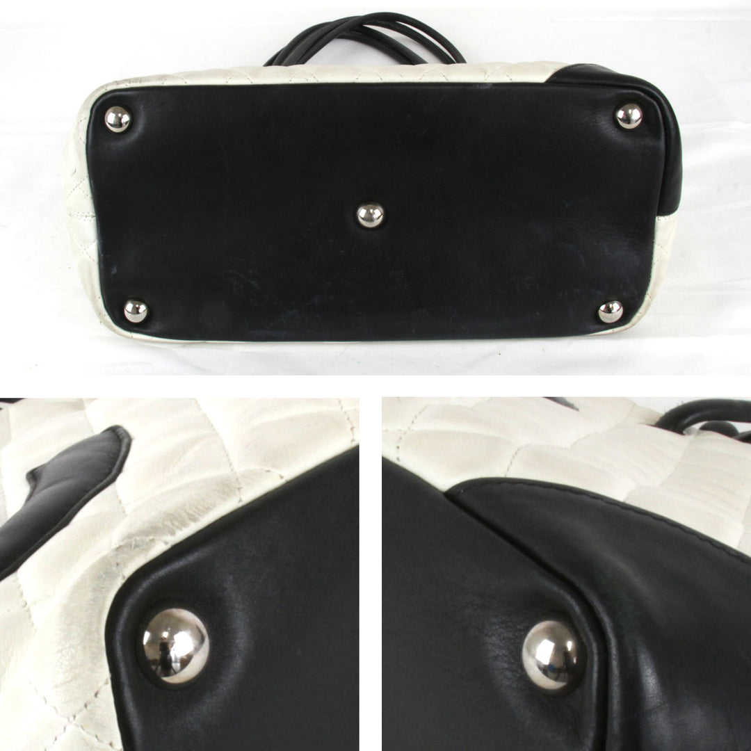 『USED』 
CHANEL シャネル 
 カンボンライン トートバッグ 
レザー ホワイト