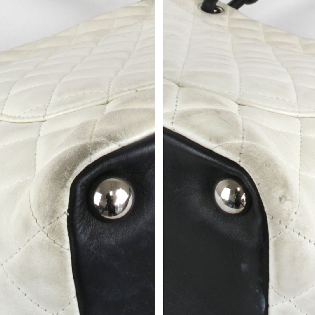 『USED』 
CHANEL シャネル 
 カンボンライン トートバッグ 
レザー ホワイト