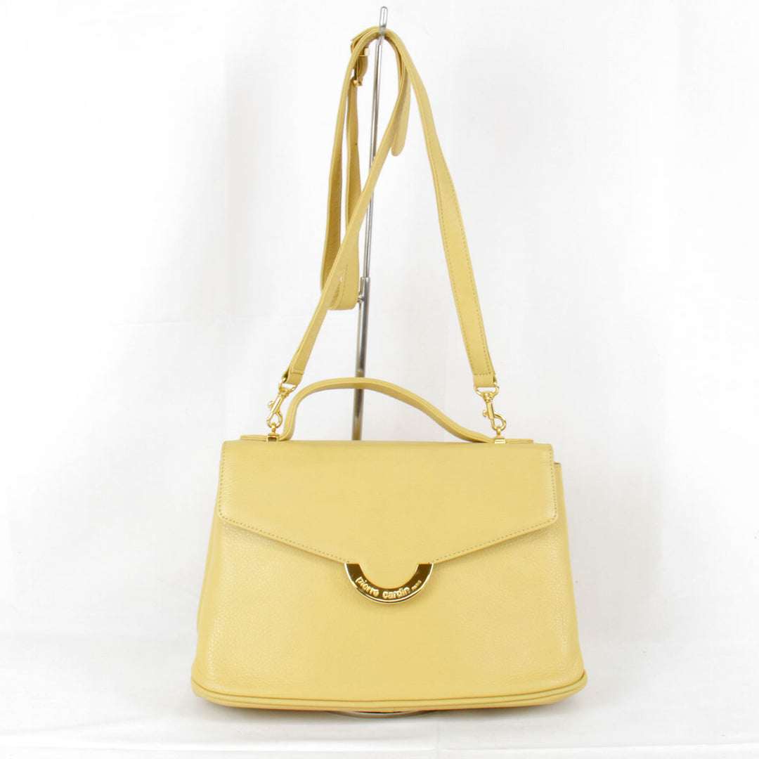 『USED』 
Pierre Cardin ピエールカルダン 
 ショルダーバッグ 
レザー サフランイエロー