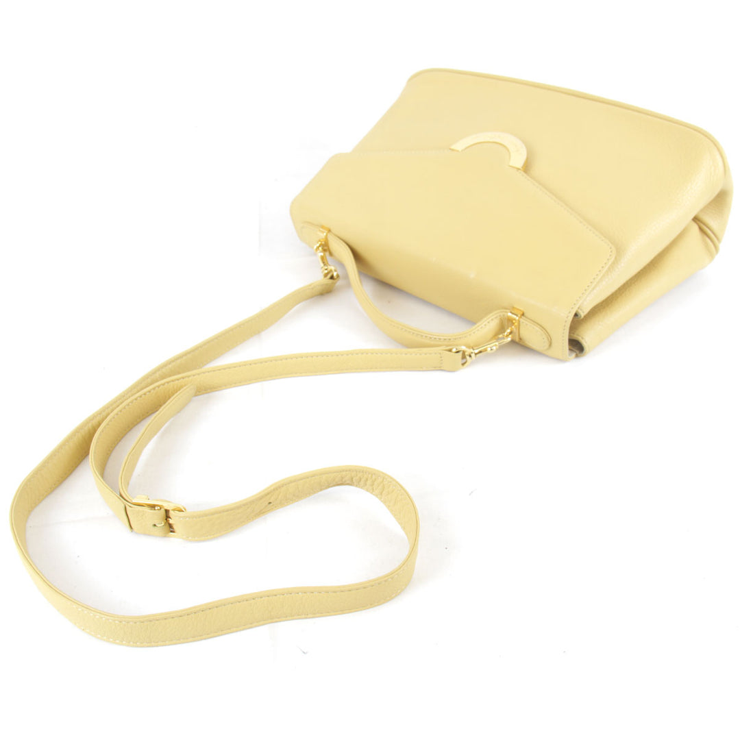『USED』 
Pierre Cardin ピエールカルダン 
 ショルダーバッグ 
レザー サフランイエロー