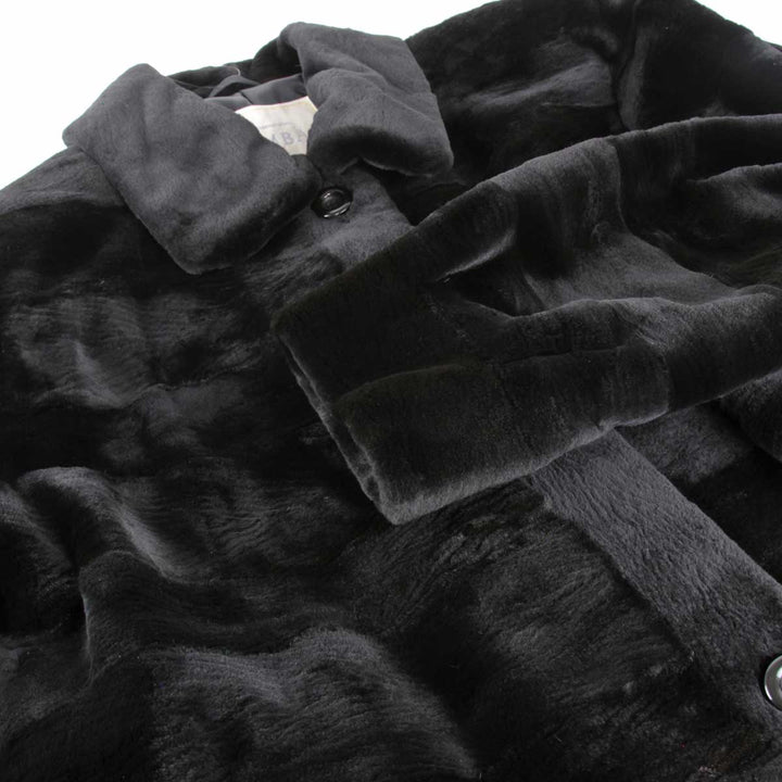 美品『USED』 
EMBA エンバ 
 ショートコート 毛皮 
シェアードミンク ブラック ジャケット ボーダー