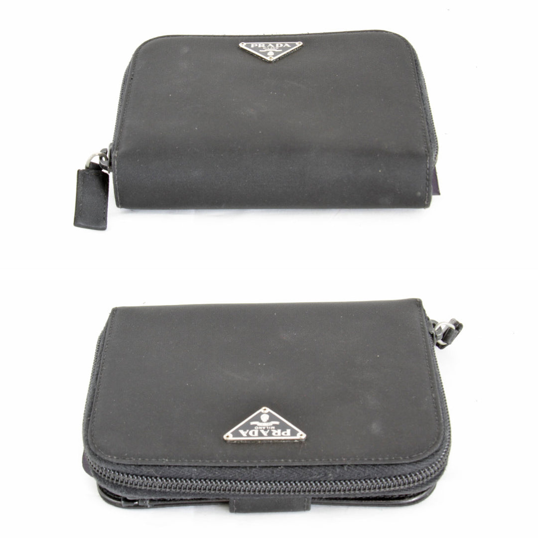 『USED』 
PRADA プラダ 
 二つ折り財布 
ナイロン/レザー  ブラック