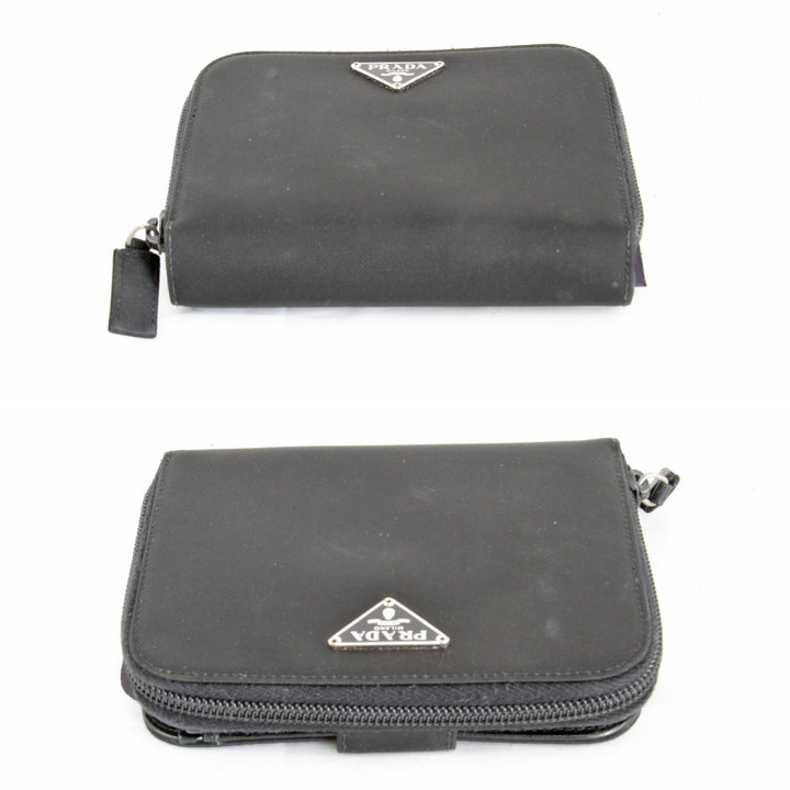 『USED』 
PRADA プラダ 
 二つ折り財布 
ナイロン/レザー  ブラック