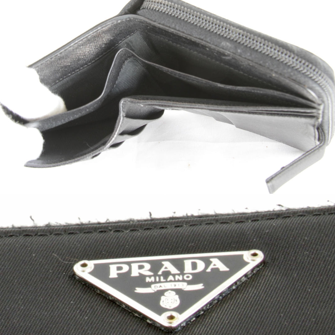 『USED』 
PRADA プラダ 
 二つ折り財布 
ナイロン/レザー  ブラック