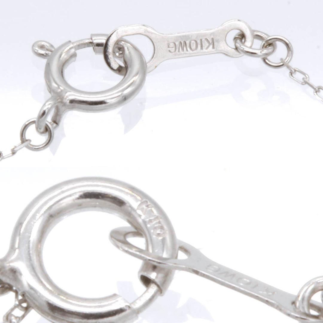 美品『USED』 K10WG 
ネックレス
 ダイヤモンド 0.01 0.6g クローバーデザイン