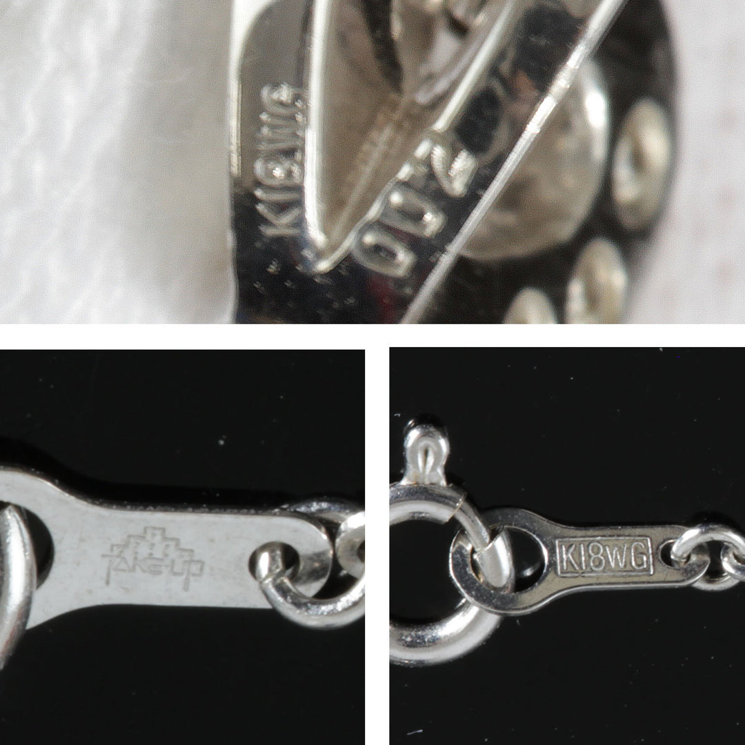 美品『USED』 K18WG 
 ハート ネックレス
 ダイヤモンド 0.02 3.6g