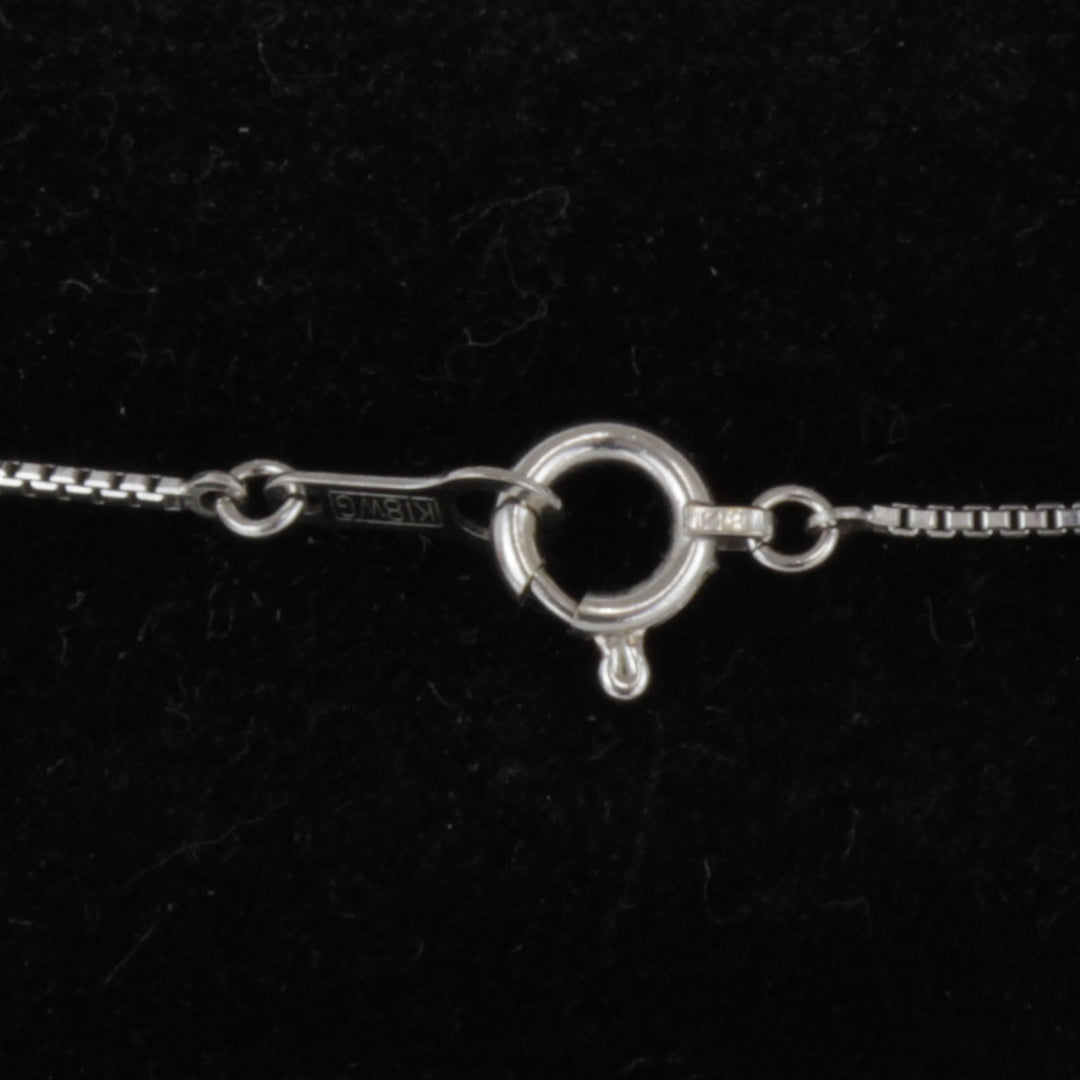 美品『USED』 K18WG 
 ハート ネックレス
 ダイヤモンド 0.02 3.6g