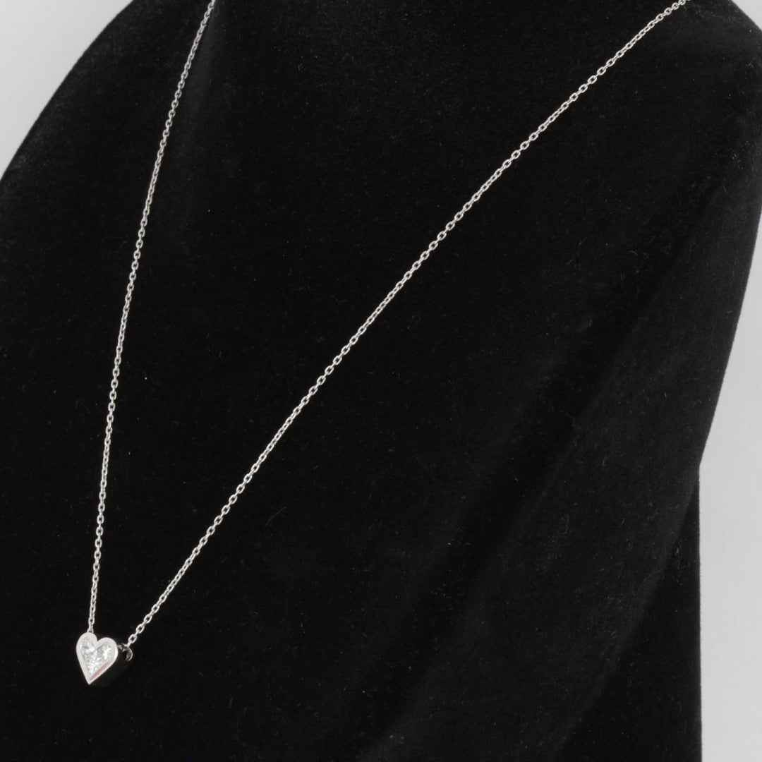 美品『USED』 K18WG 
 ジュエリーマキ　サミスターダイヤモンド　ハート ネックレス
 ダイヤモンド 0.45 3.6g