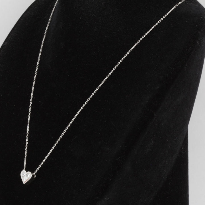 美品『USED』 K18WG 
 ジュエリーマキ　サミスターダイヤモンド　ハート ネックレス
 ダイヤモンド 0.45 3.6g