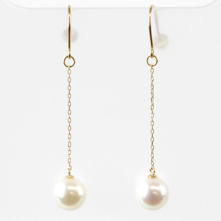 美品『USED』 K18 
 チェーンパール ピアス
 2.0g