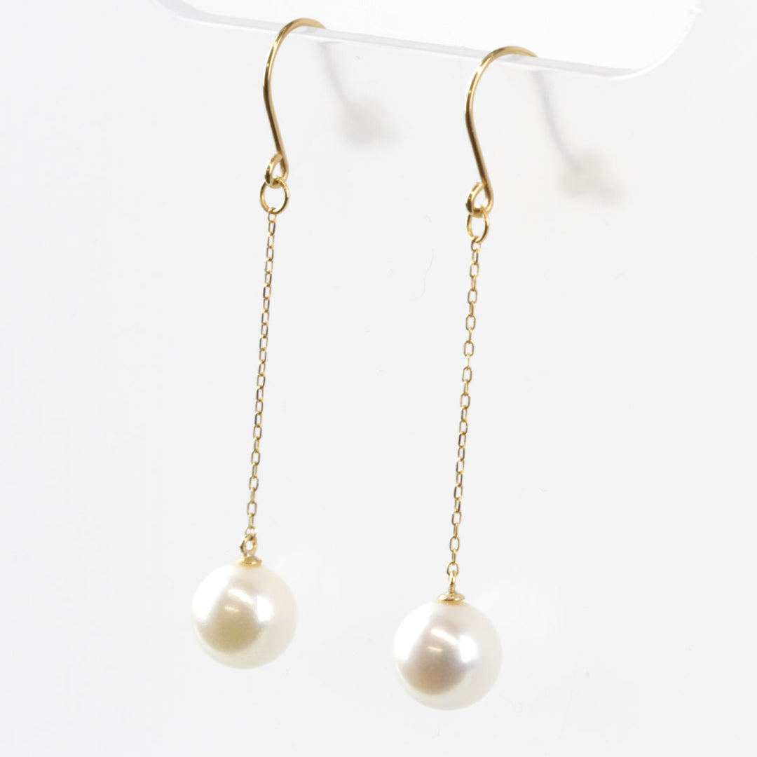 美品『USED』 K18 
 チェーンパール ピアス
 2.0g