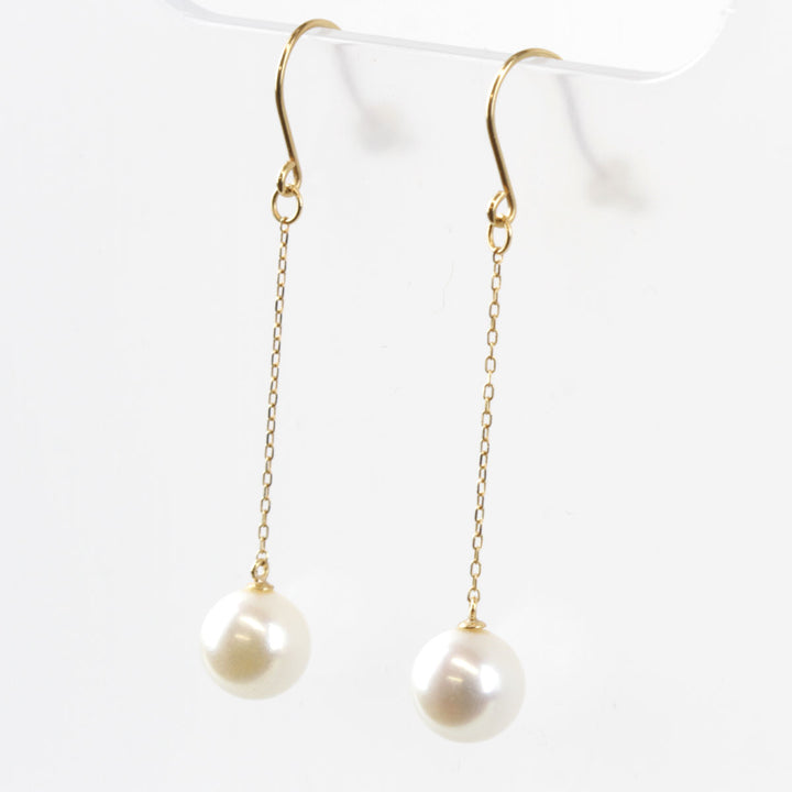 美品『USED』 K18 
 チェーンパール ピアス
 2.0g