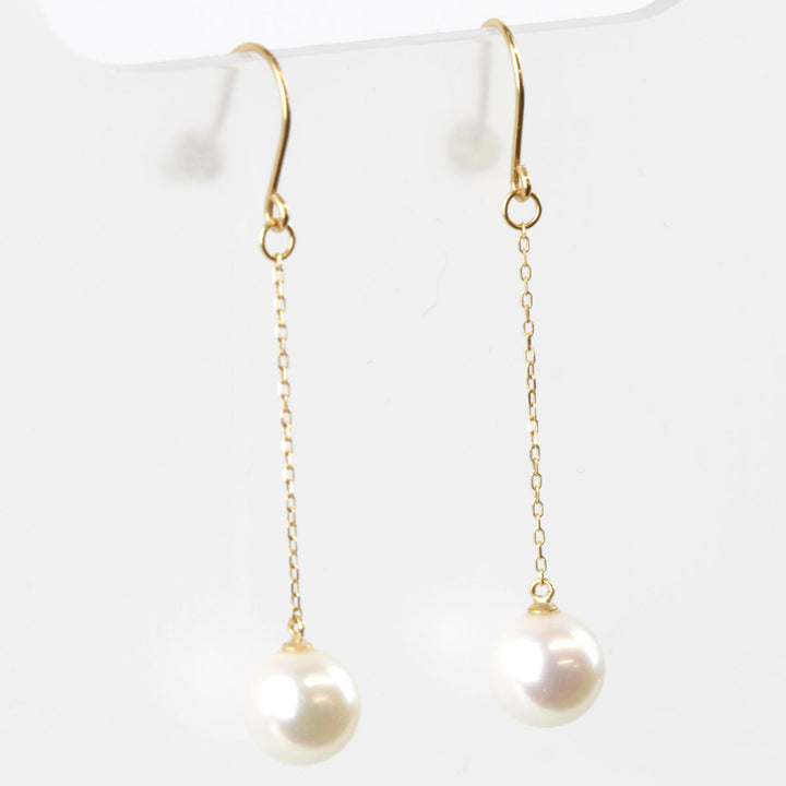 美品『USED』 K18 
 チェーンパール ピアス
 2.0g