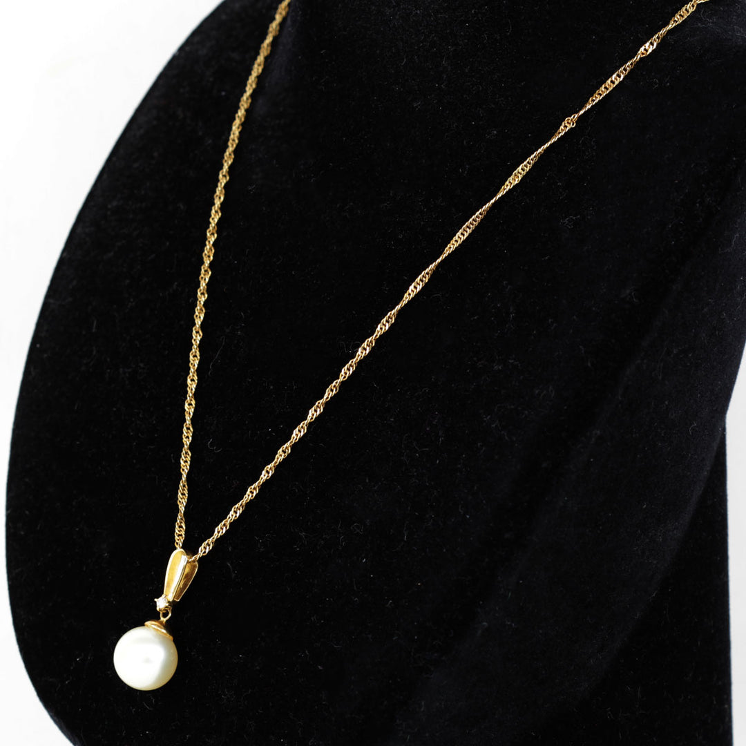 美品『USED』 K18/パール  /ダイヤモンド 
ネックレス
 ダイヤモンド 0.04 6.2g
