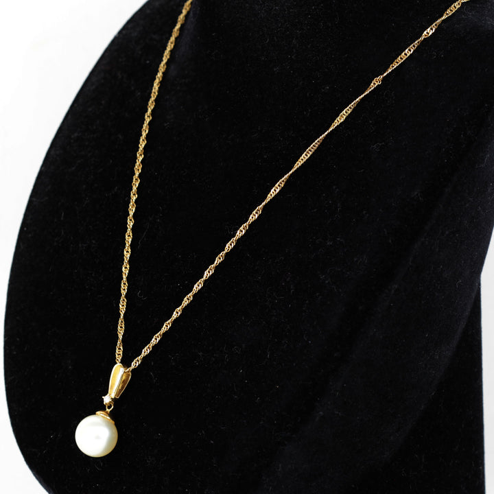 美品『USED』 K18/パール  /ダイヤモンド 
ネックレス
 ダイヤモンド 0.04 6.2g