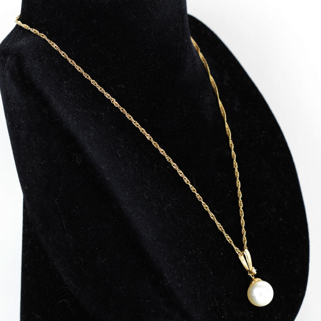 美品『USED』 K18/パール  /ダイヤモンド 
ネックレス
 ダイヤモンド 0.04 6.2g